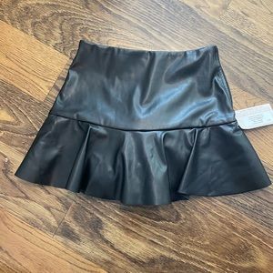 Black leather skirt/ skort